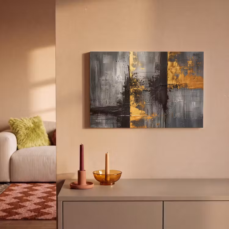 Canvas schilderij - Modern - Kunst - Goud - Zwart - Luxe — 2