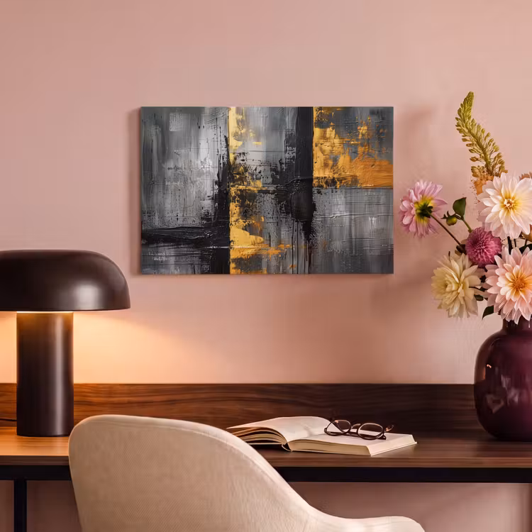 Canvas schilderij - Modern - Kunst - Goud - Zwart - Luxe — 6
