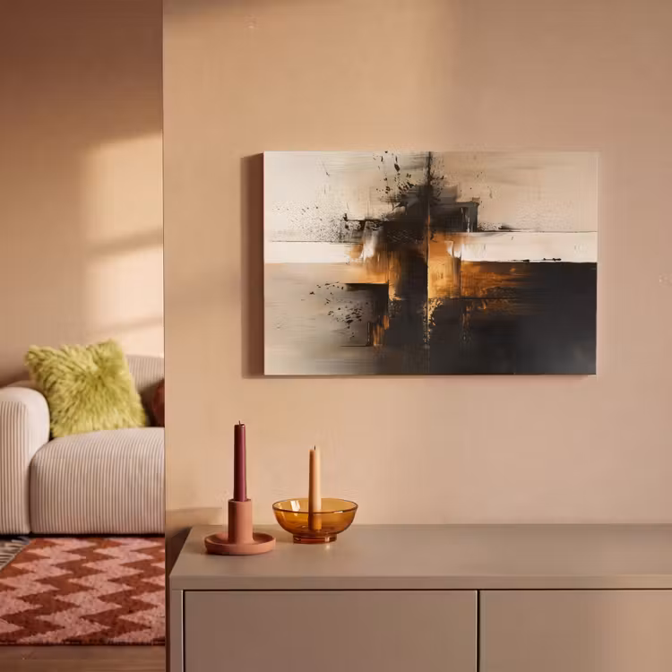 Canvas schilderij - Moderne kunst - Zwart - Goud - Luxe — 2
