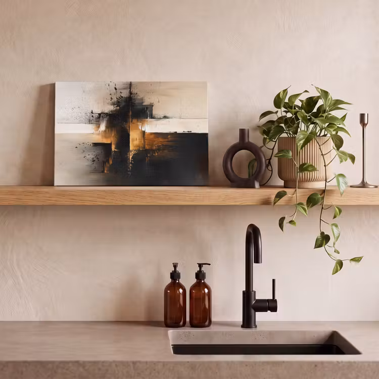 Canvas schilderij - Moderne kunst - Zwart - Goud - Luxe — 4