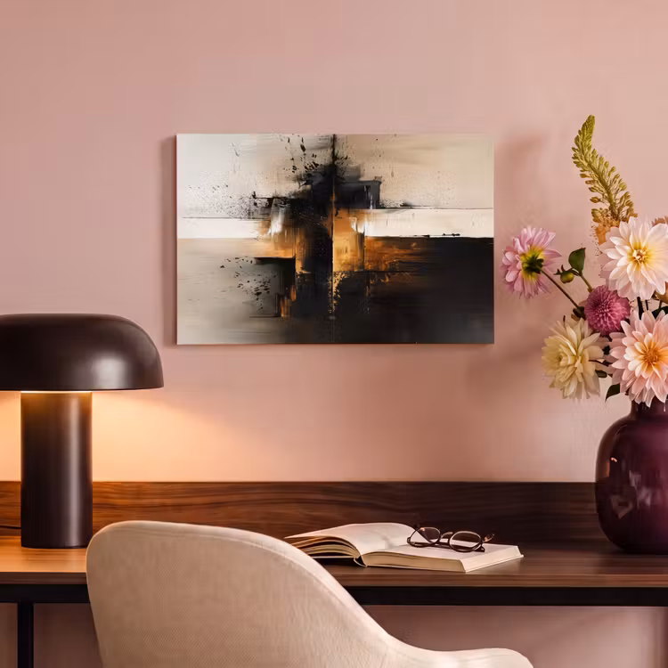 Canvas schilderij - Moderne kunst - Zwart - Goud - Luxe — 6
