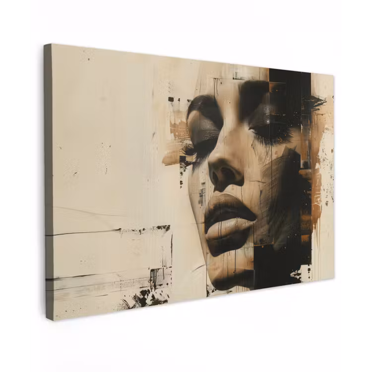 Canvas schilderij - Vrouw - Kunst - Modern - Beige — 1