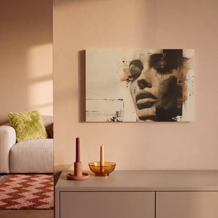 Canvas schilderij - Vrouw - Kunst - Modern - Beige — 2