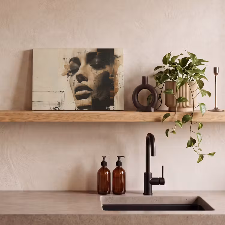 Canvas schilderij - Vrouw - Kunst - Modern - Beige — 4