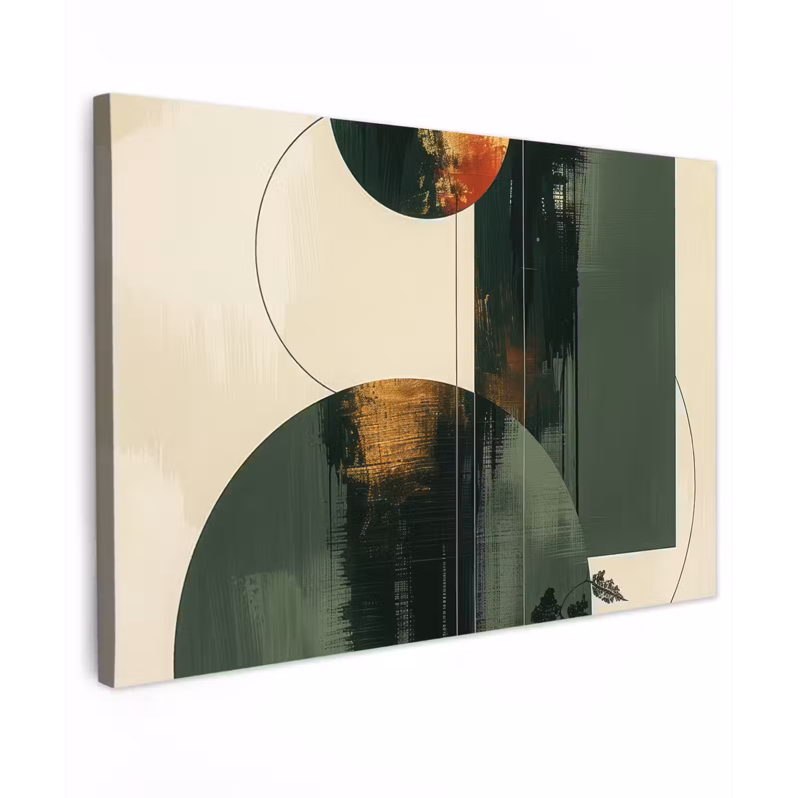 Canvas schilderij - Moderne kunst - Groen - Zwart - Luxe — 1