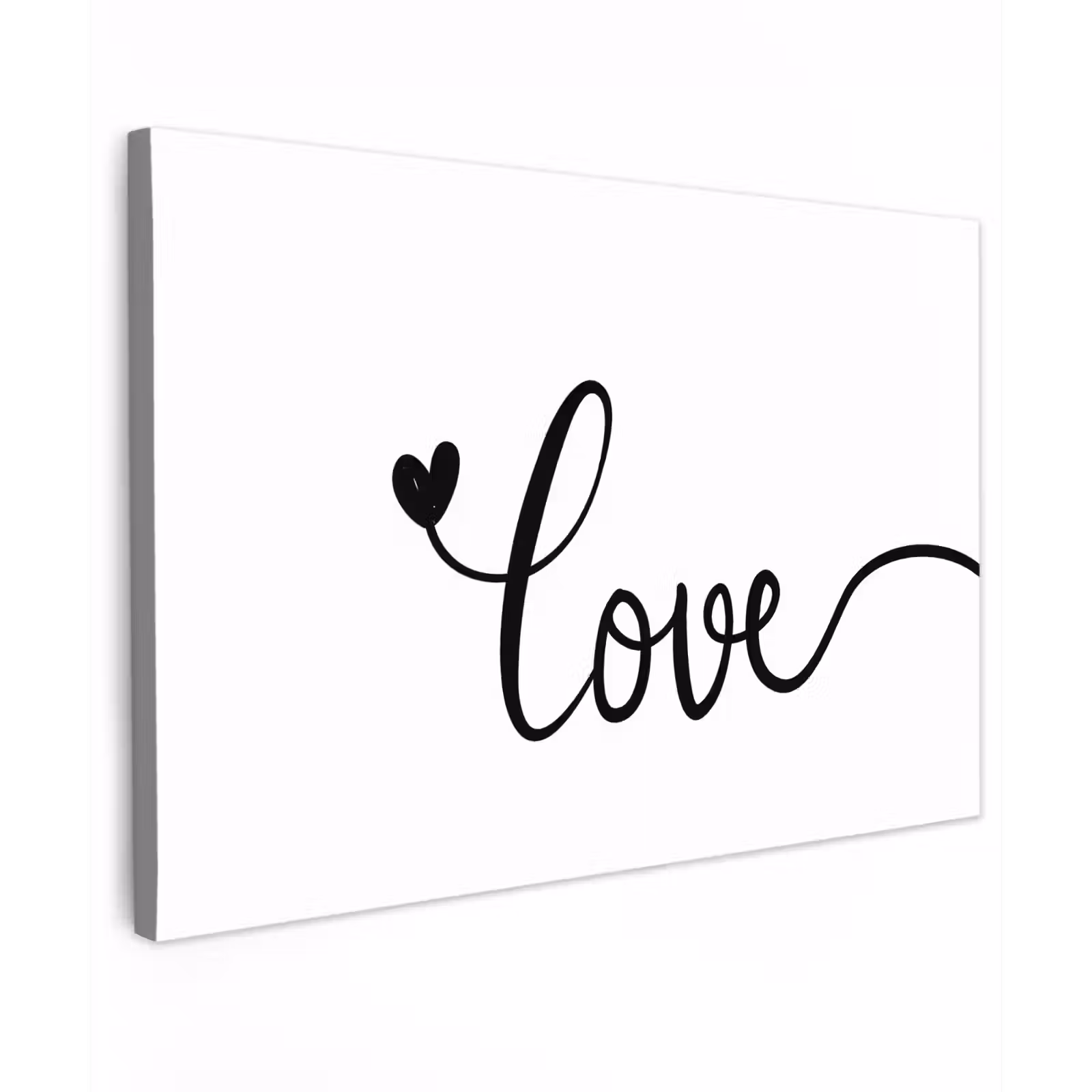 Canvas schilderij - Quotes - Love - Hartje - Zwart — 1