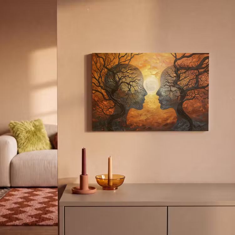 Canvas schilderij - Kunst - Mensen - Bomen - Abstract — 2