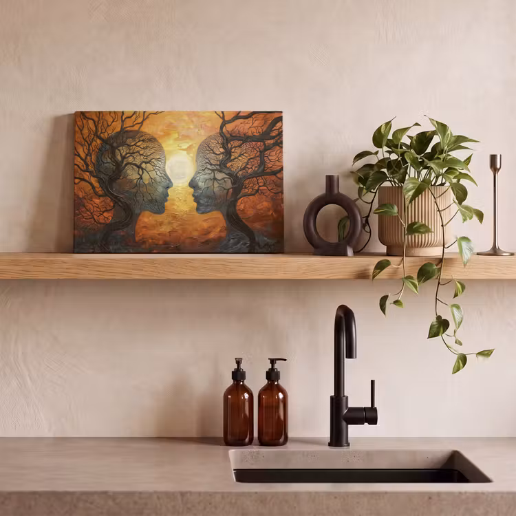 Canvas schilderij - Kunst - Mensen - Bomen - Abstract — 4