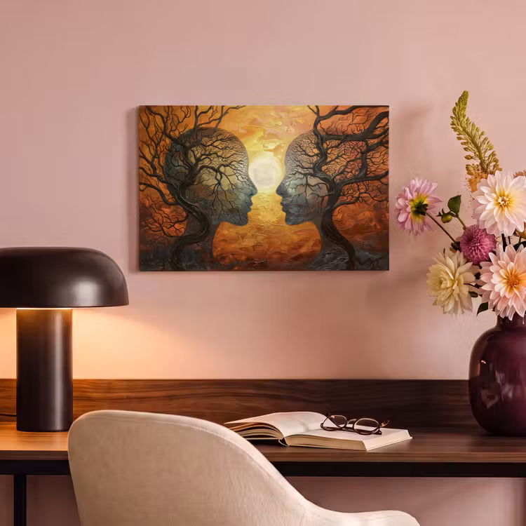 Canvas schilderij - Kunst - Mensen - Bomen - Abstract — 6