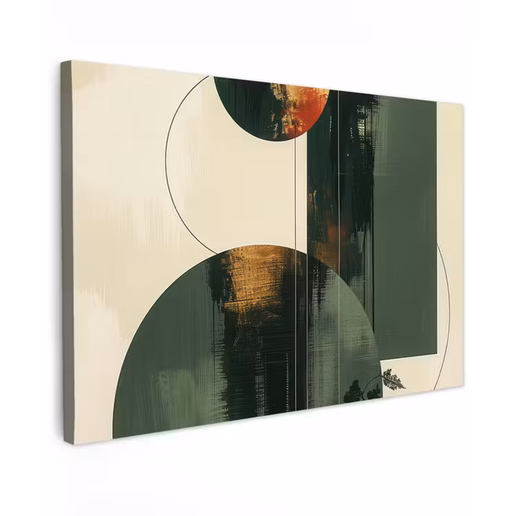 Canvas schilderij - Moderne kunst - Groen - Zwart - Luxe — 1