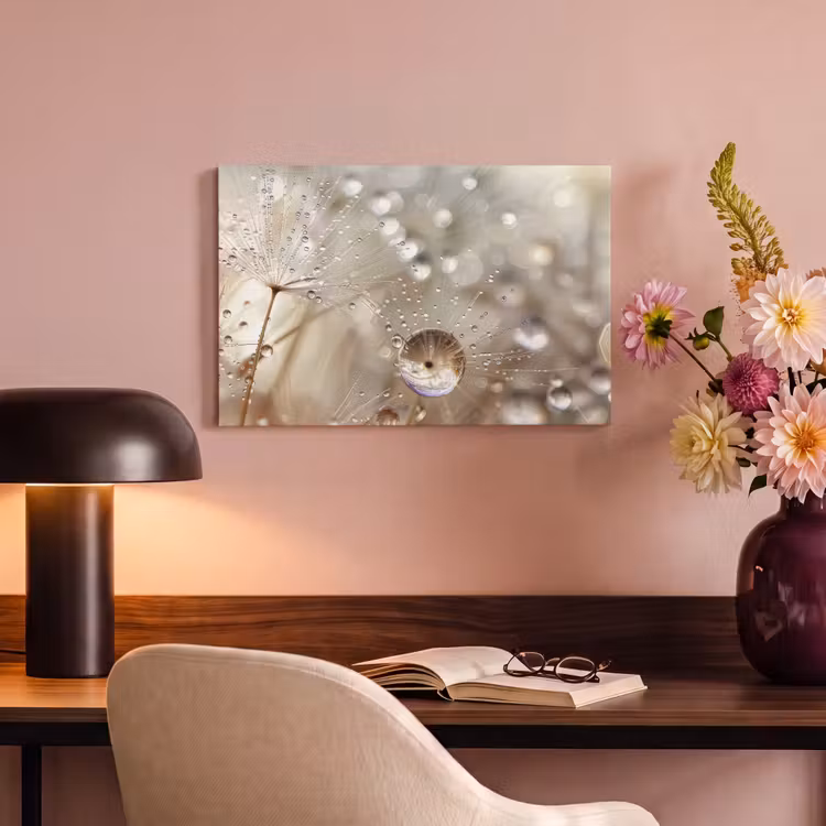 Canvas schilderij - Paardenbloemzaden - Water - Beige - Botanisch — 6