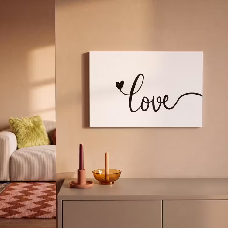 Canvas schilderij - Quotes - Love - Hartje - Zwart — 2