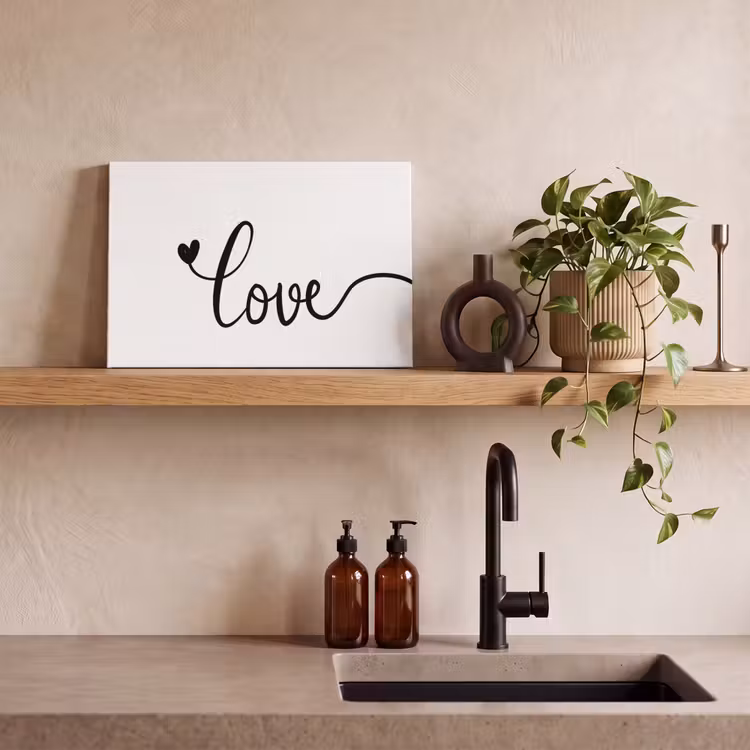 Canvas schilderij - Quotes - Love - Hartje - Zwart — 4