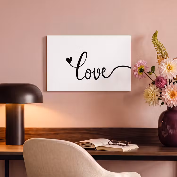 Canvas schilderij - Quotes - Love - Hartje - Zwart — 6