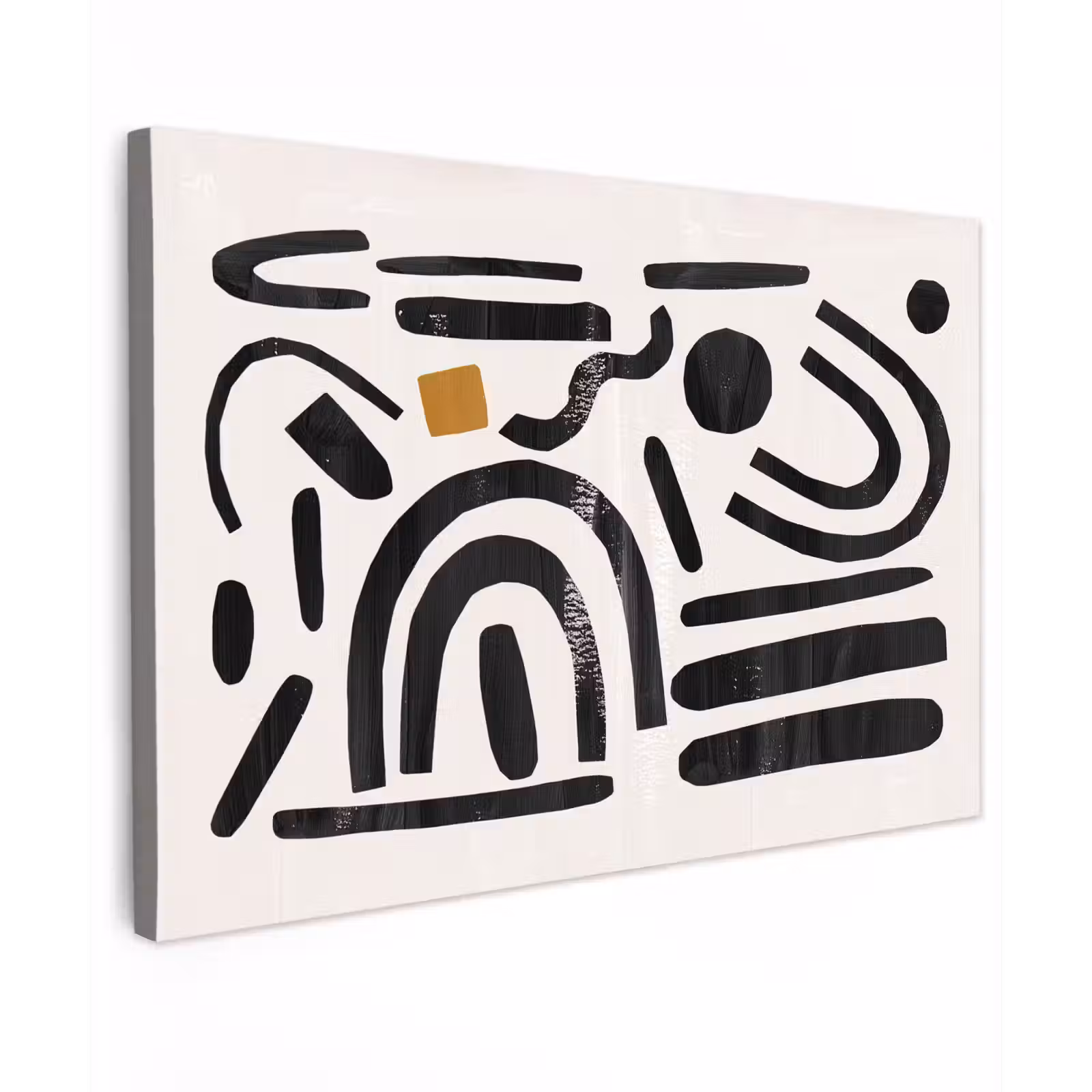 Canvas schilderij - Kunst - Abstract - Zwart - Modern - Beige — 1