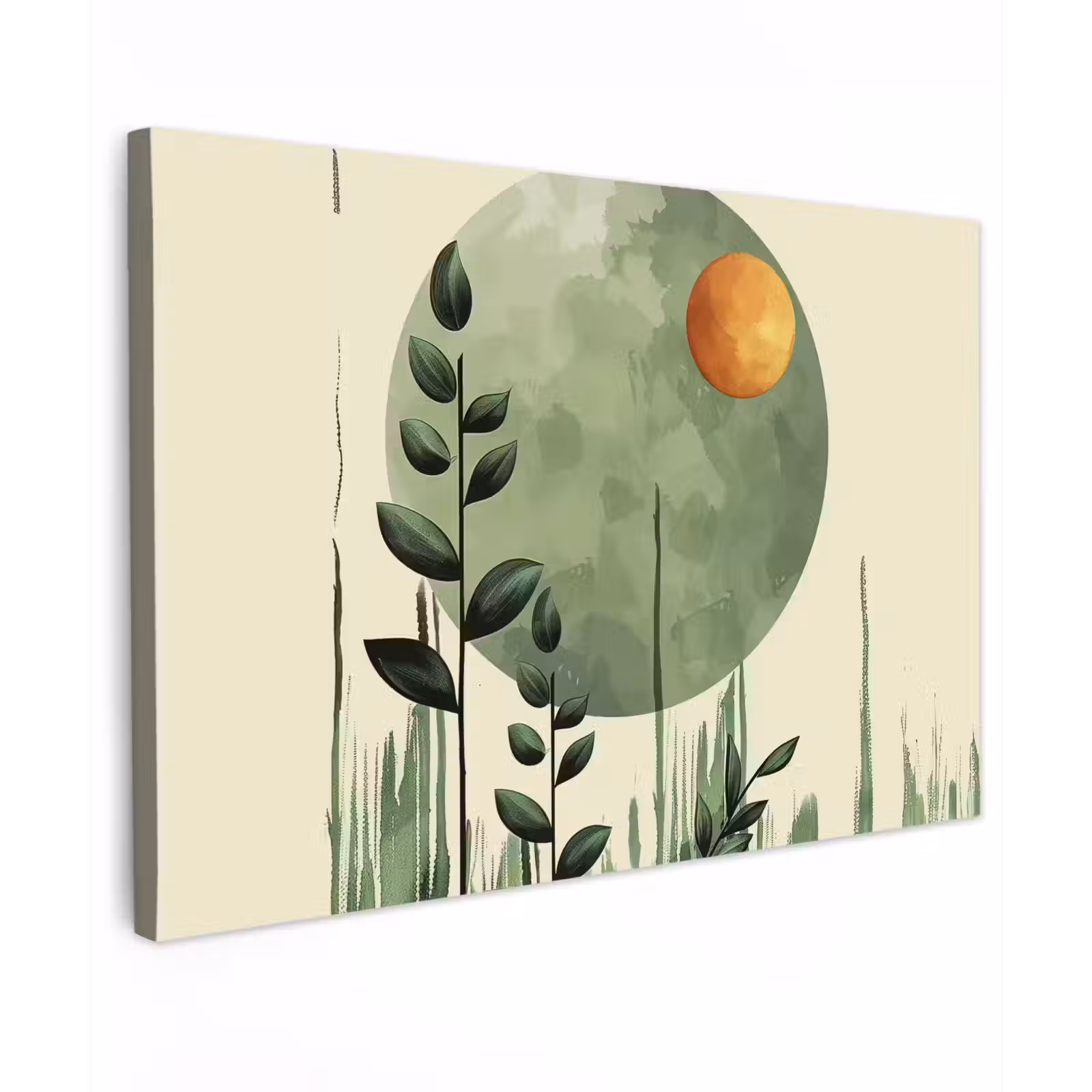 Canvas schilderij - Kunst - Groen - Botanisch - Modern — 1
