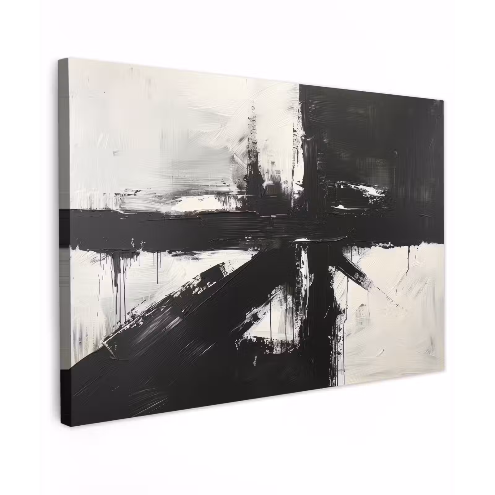 Canvas schilderij - Kunst - Zwart - Modern - Wit — 1