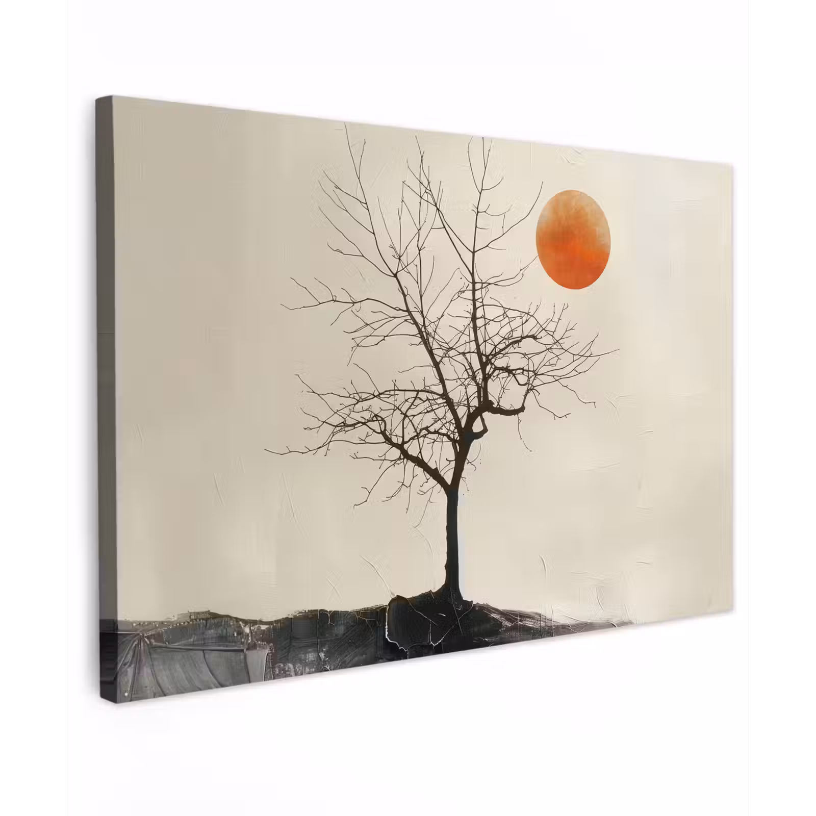 Canvas schilderij - Natuur - Zwart - Maan - Kunst - Modern — 1
