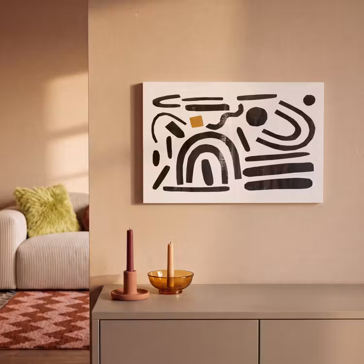 Canvas schilderij - Kunst - Abstract - Zwart - Modern - Beige — 2