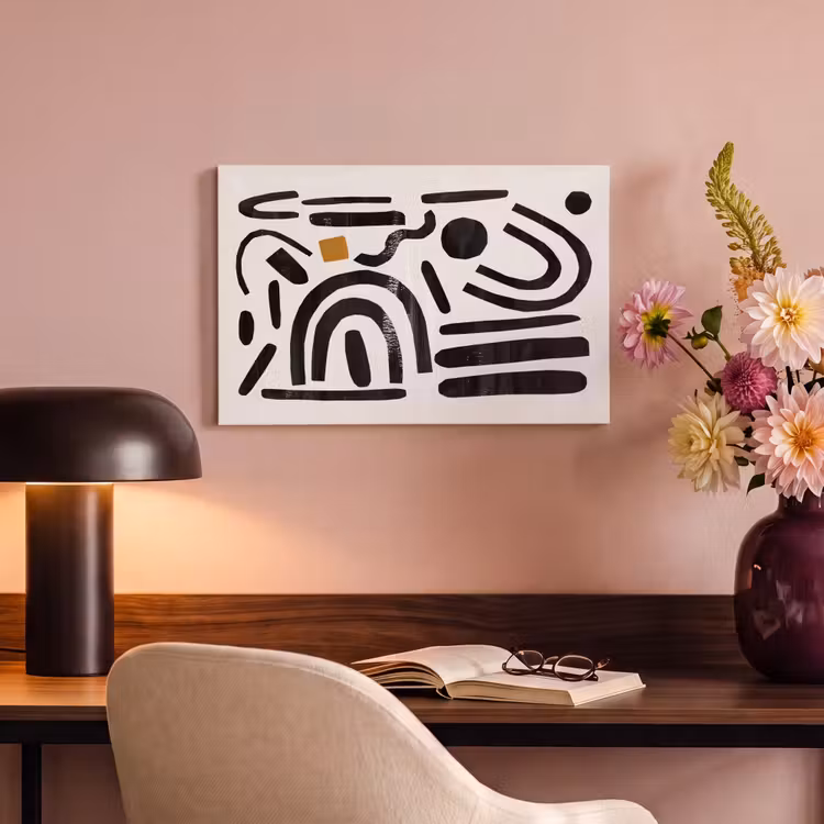 Canvas schilderij - Kunst - Abstract - Zwart - Modern - Beige — 6