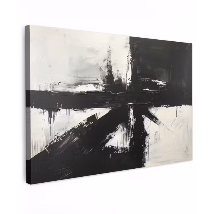 Canvas schilderij - Kunst - Zwart - Modern - Wit — 1