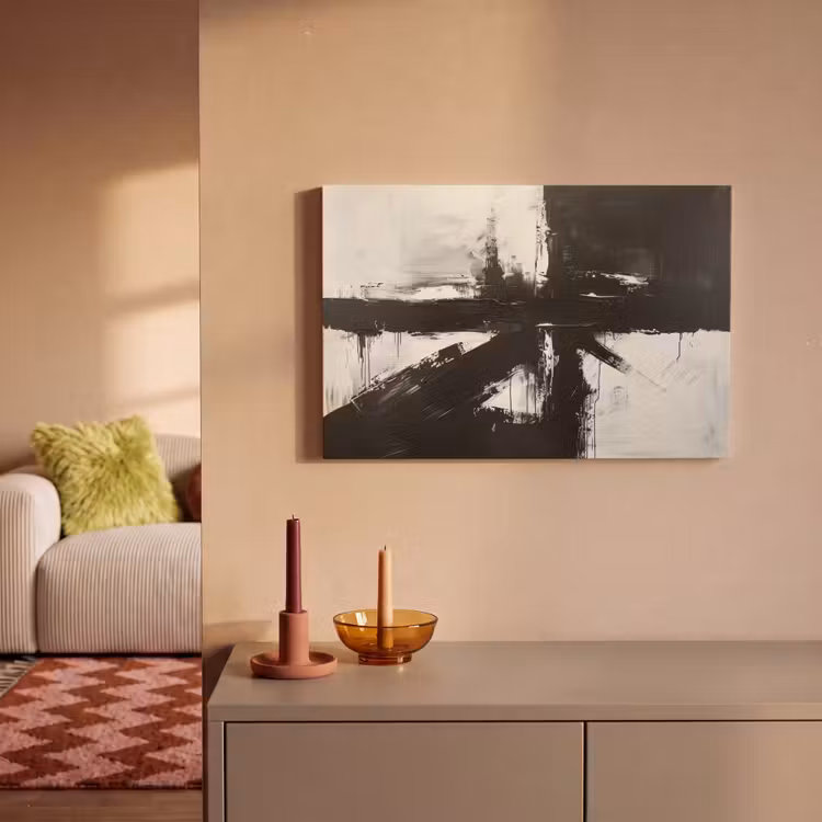 Canvas schilderij - Kunst - Zwart - Modern - Wit — 2