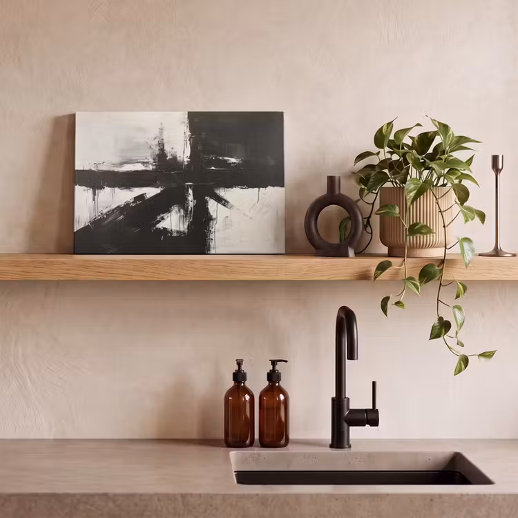 Canvas schilderij - Kunst - Zwart - Modern - Wit — 4