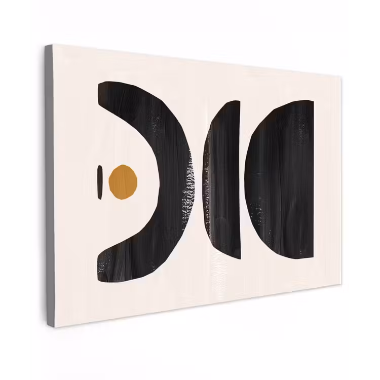 Canvas schilderij - Modern - Abstracte kunst - Zwart - Beige — 1