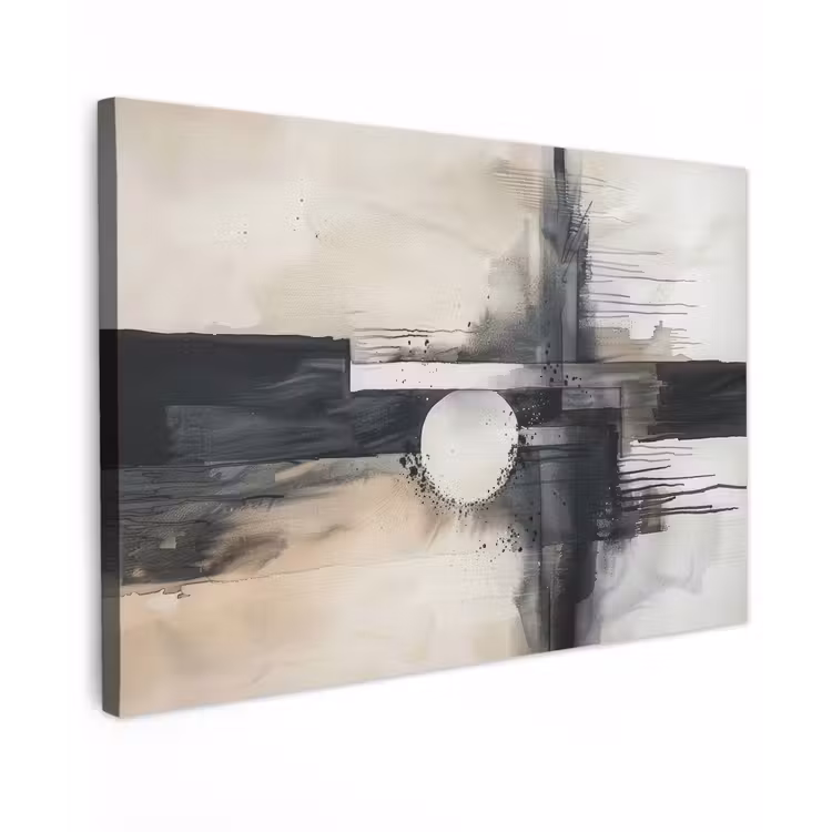 Canvas schilderij - Moderne kunst - Grijs - Industrieel - Wit — 1
