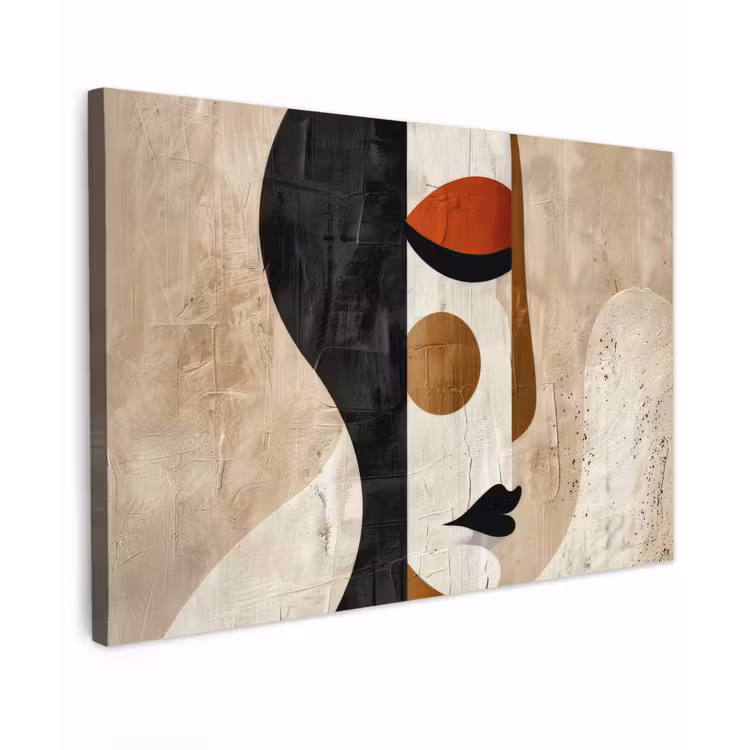 Canvas schilderij - Moderne kunst - Vrouw - Wit - Abstract — 1