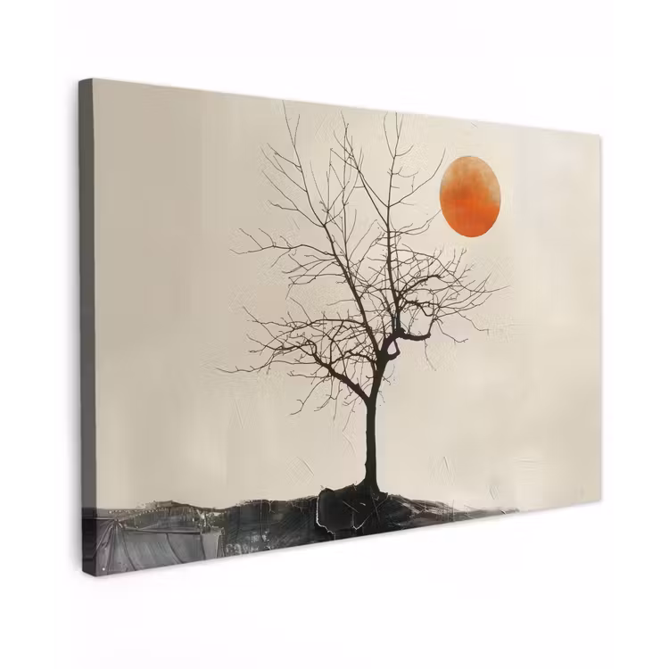 Canvas schilderij - Natuur - Zwart - Maan - Kunst - Modern — 1