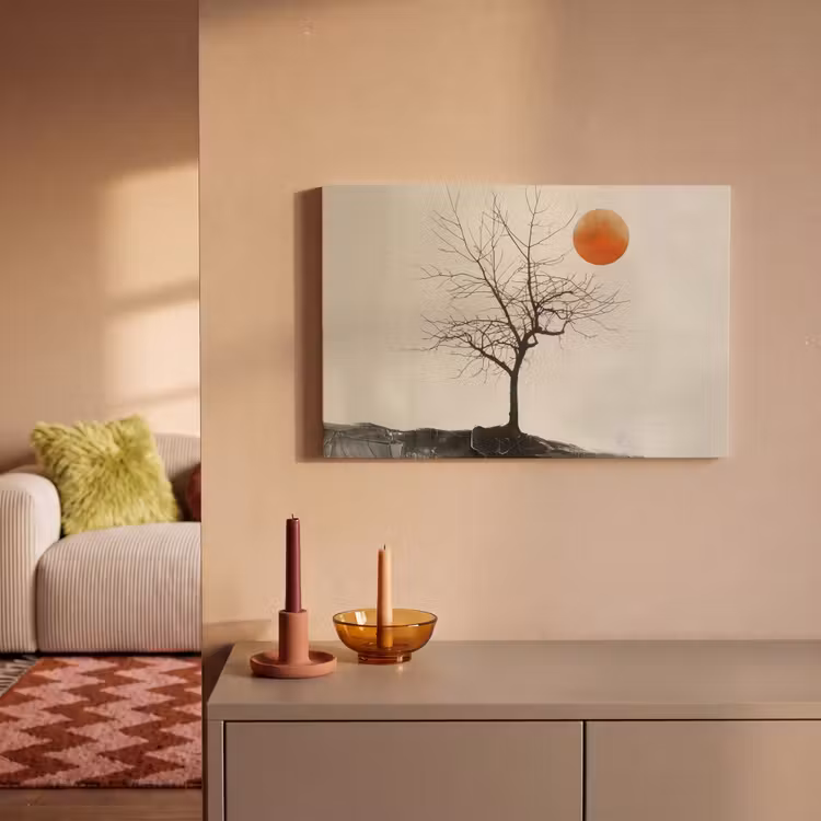 Canvas schilderij - Natuur - Zwart - Maan - Kunst - Modern — 2