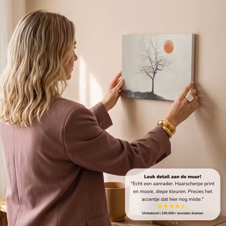 Canvas schilderij - Natuur - Zwart - Maan - Kunst - Modern — 3