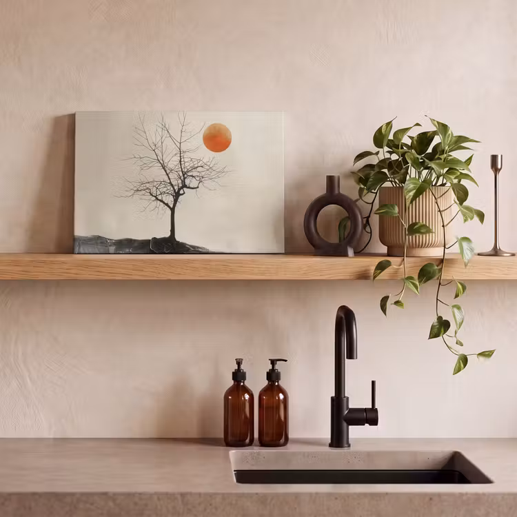 Canvas schilderij - Natuur - Zwart - Maan - Kunst - Modern — 4