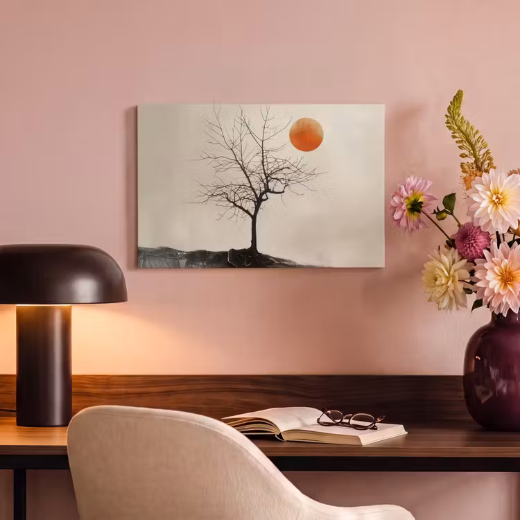 Canvas schilderij - Natuur - Zwart - Maan - Kunst - Modern — 6