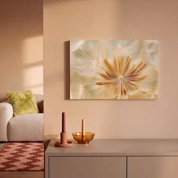Canvas schilderij - Paardenbloem - Beige - Abstract - Modern - Natuur — 2