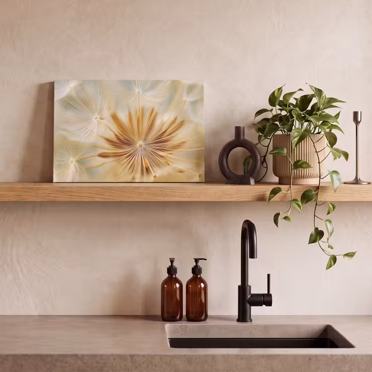 Canvas schilderij - Paardenbloem - Beige - Abstract - Modern - Natuur — 4