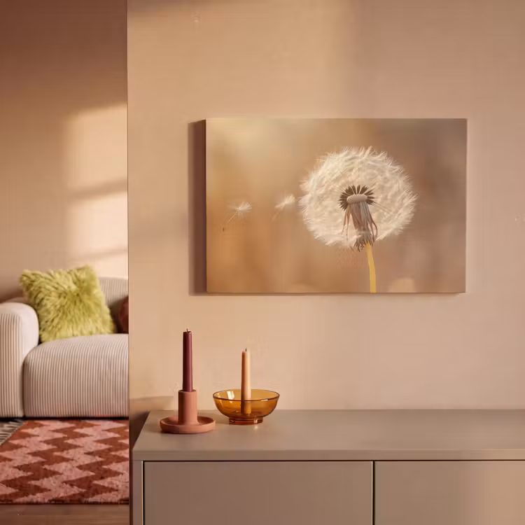 Canvas schilderij - Paardenbloem - Beige - Natuur - Bloem — 2