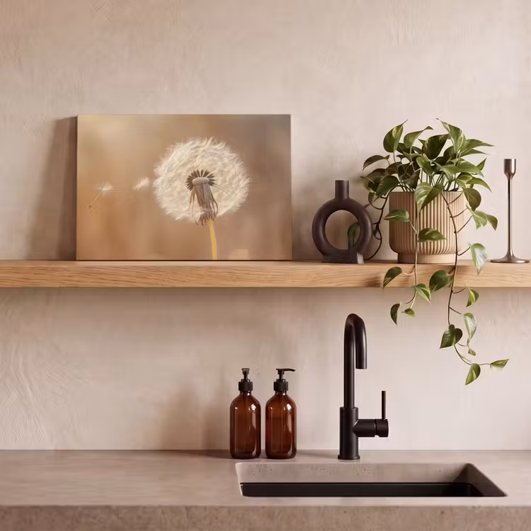Canvas schilderij - Paardenbloem - Beige - Natuur - Bloem — 4