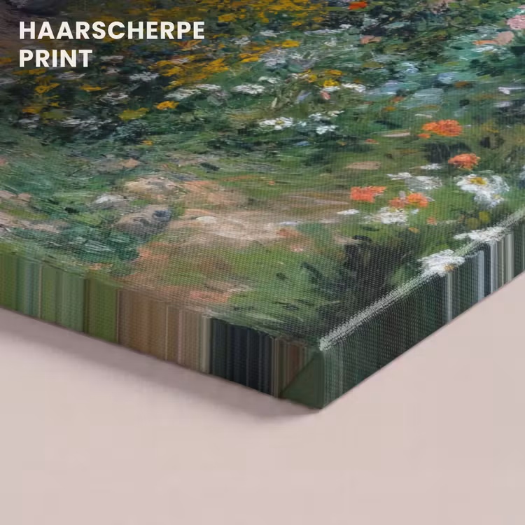 Canvas schilderij - Kat - Vrouw - Bloemen - Huis — 5