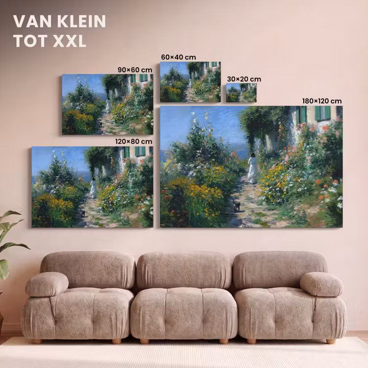 Canvas schilderij - Kat - Vrouw - Bloemen - Huis — 8
