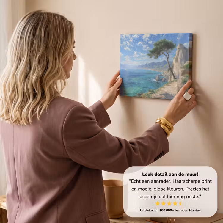 Canvas schilderij - Rotsen - Kustlijn - Boom - Bergen — 3