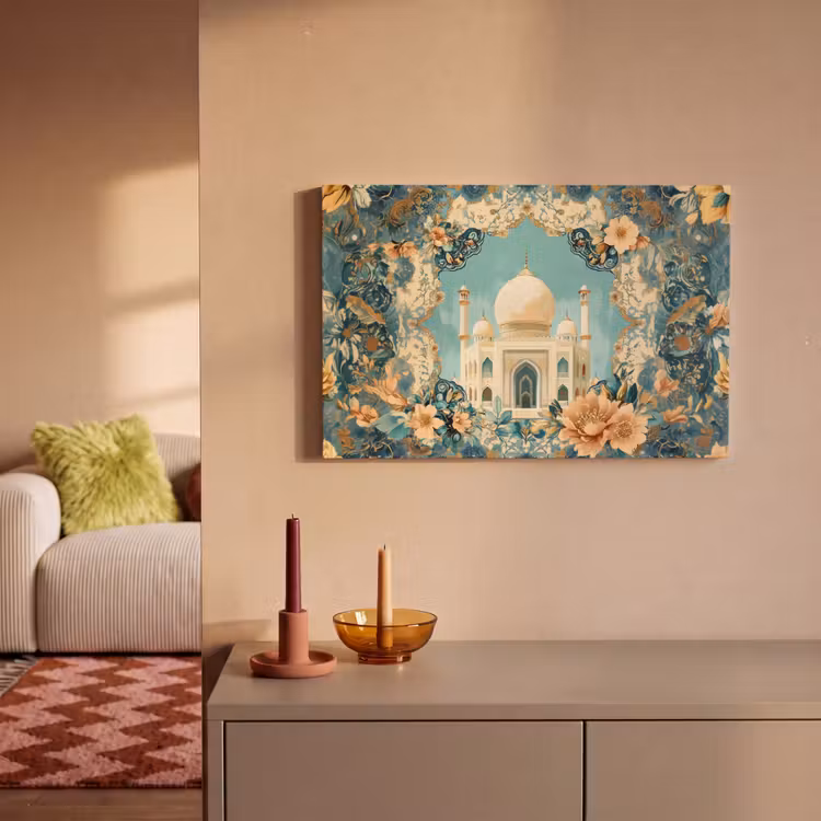 Canvas schilderij - Taj Mahal - Ramadan - Bloemen - Islamitische — 2