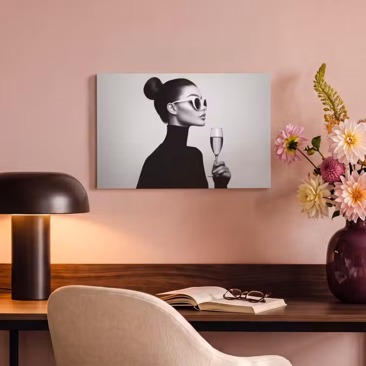 Canvas schilderij - Vrouw - Champagne - Modern — 6