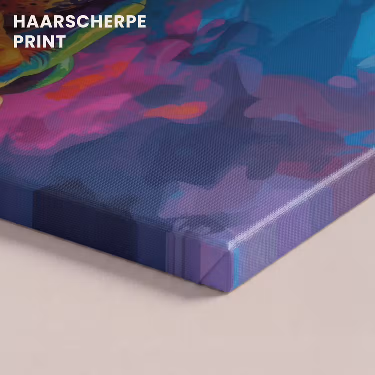 Canvas schilderij - Kikker - Felgekleurd - Tak - Regenboog — 5
