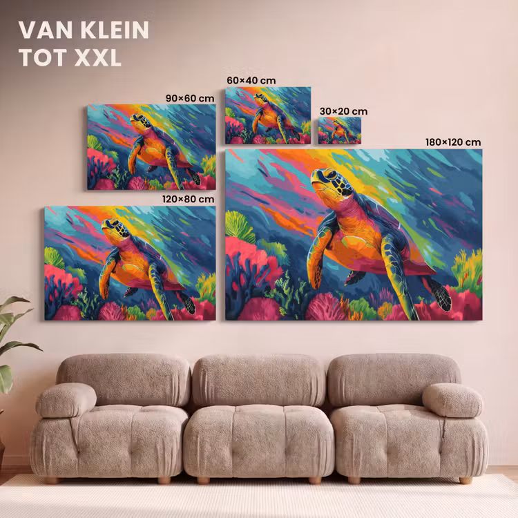 Canvas schilderij - Koraal - Schildpad - Abstract - Water — 8