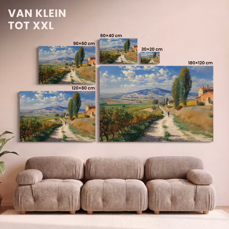 Canvas schilderij - Mensen - Wandelen - Zandpad - Velden — 8