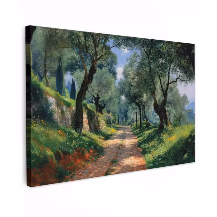 Canvas schilderij - Pad - Bomen - Schaduw - — 1