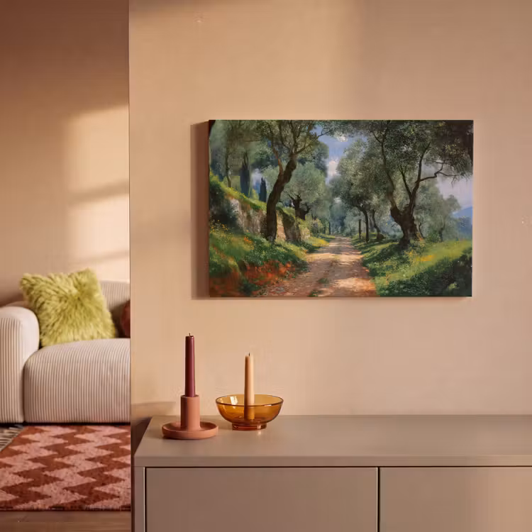 Canvas schilderij - Pad - Bomen - Schaduw - — 2