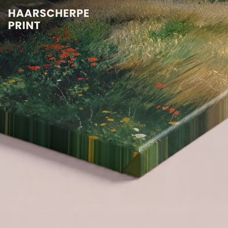 Canvas schilderij - Zandpad - Huis - Bomen - Grasveld — 5